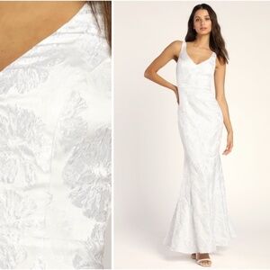 LULUS Bridal Wedding Elegant Sophisticated Sexy Floral Mermaid Gown